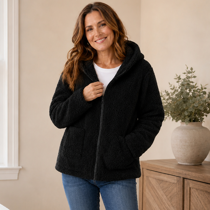 Cozyelle | Fleece-Look Kapuzenjacke für Damen – Weich und Warm