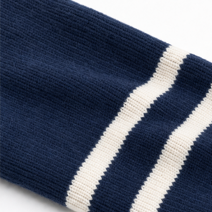 Wearbella | Zip Hoodie – Striped-Sleeve Drop-Shoulder Style