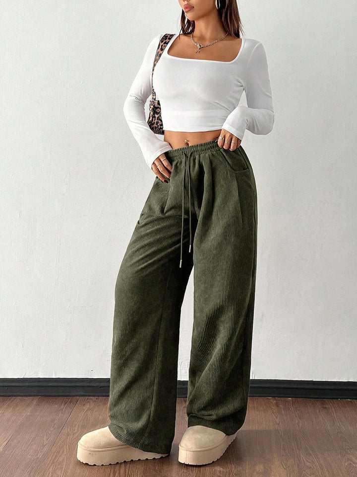 Drune | Cordhose – Weites Bein mit Kordelzug für Damen