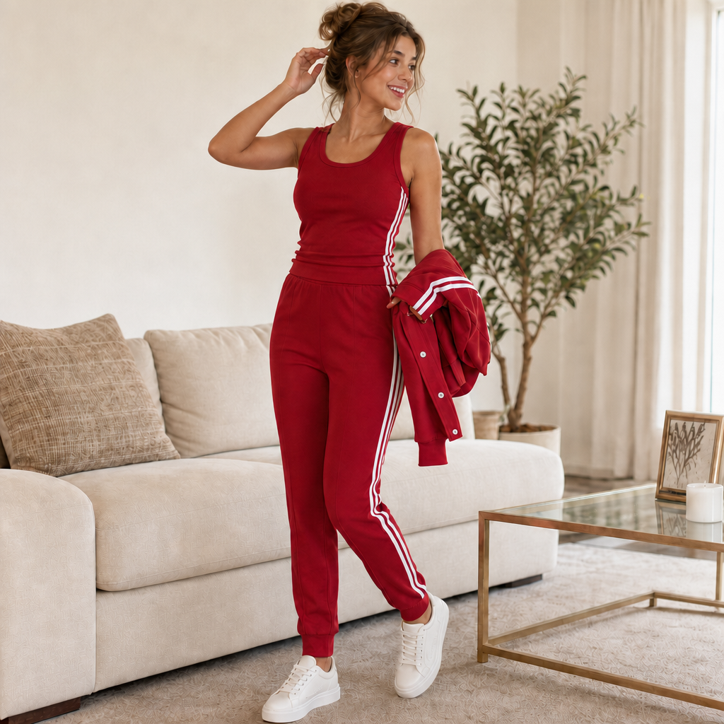 Wearbella | 3-teiliger Set – Kurzjacke, Tanktop und Jogginghose