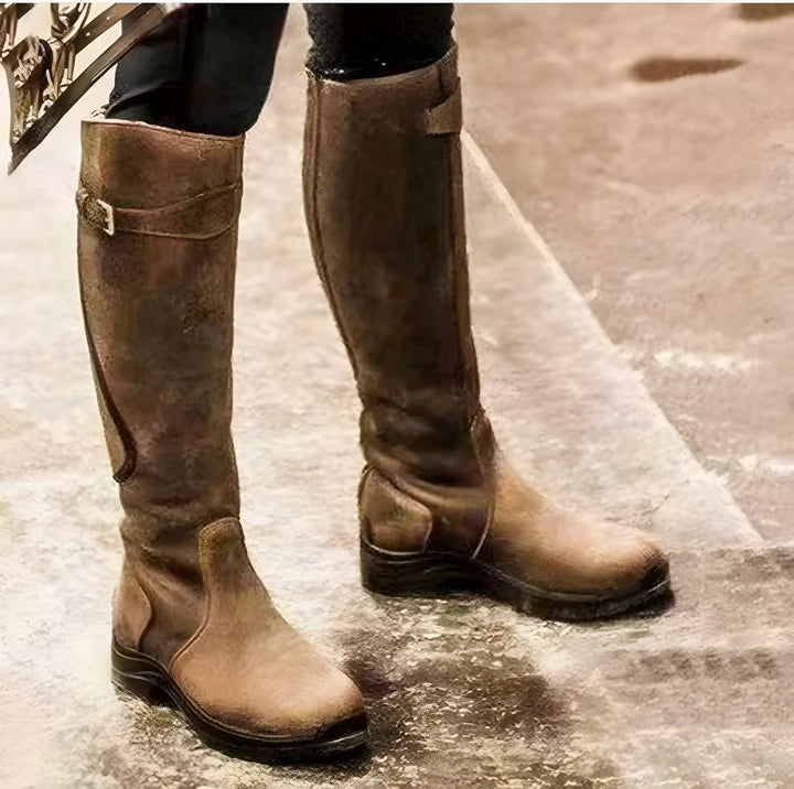 Alicia | Wasserdichte kniehohe Leder-Reitstiefel für jedes Wetter