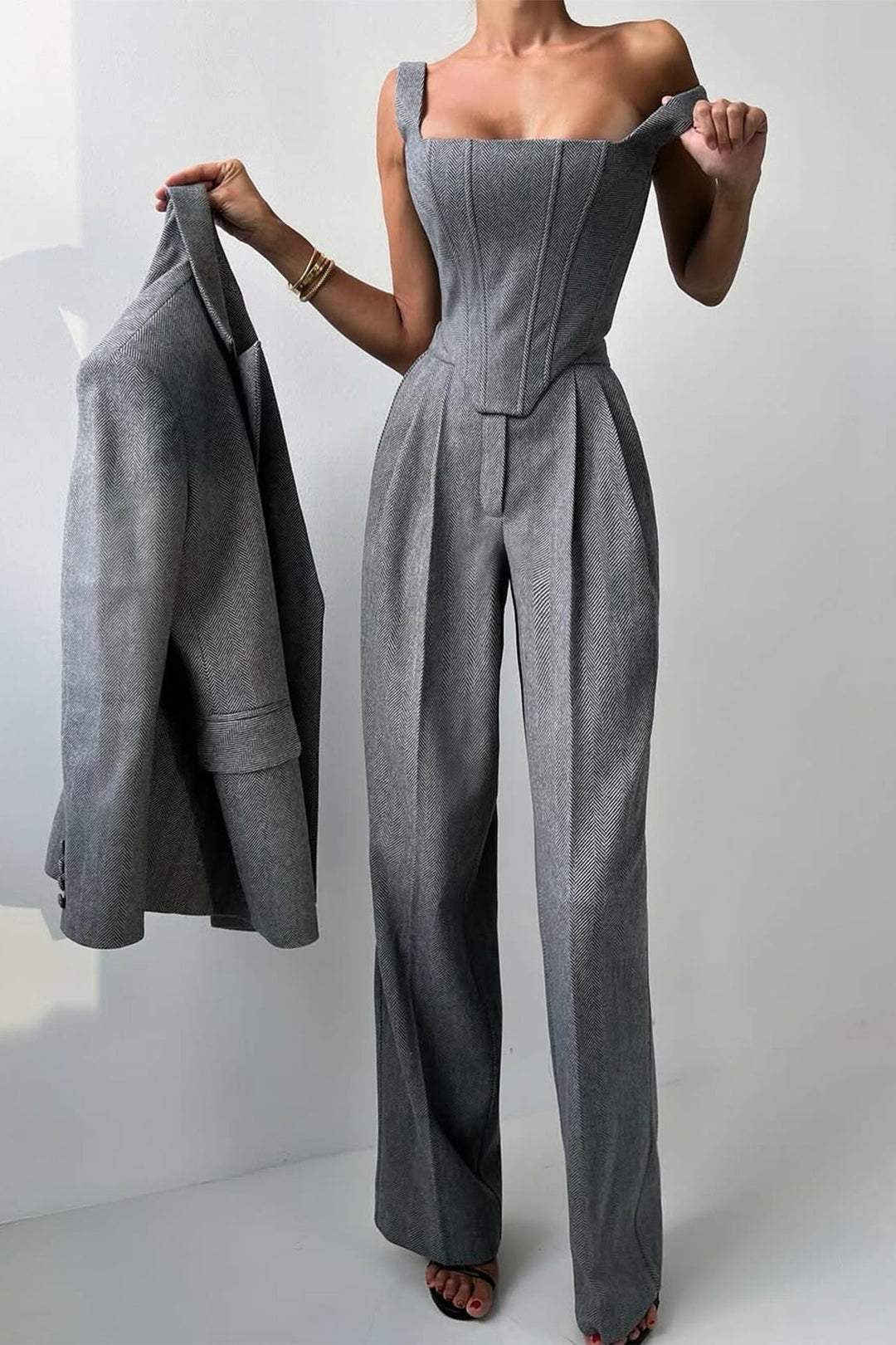 Elena | Elegantes Dreiteiliges Zweireiher-Blazer-Set Für Damen