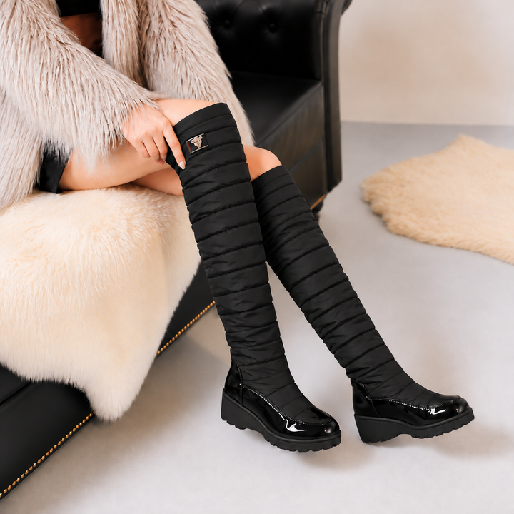 Duvella | Quilted Puffer-Style Tall Winter Boots – Warm und gemütlich