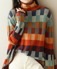Emma | Stylish plaid turtleneck sweater made from a soft wool blend