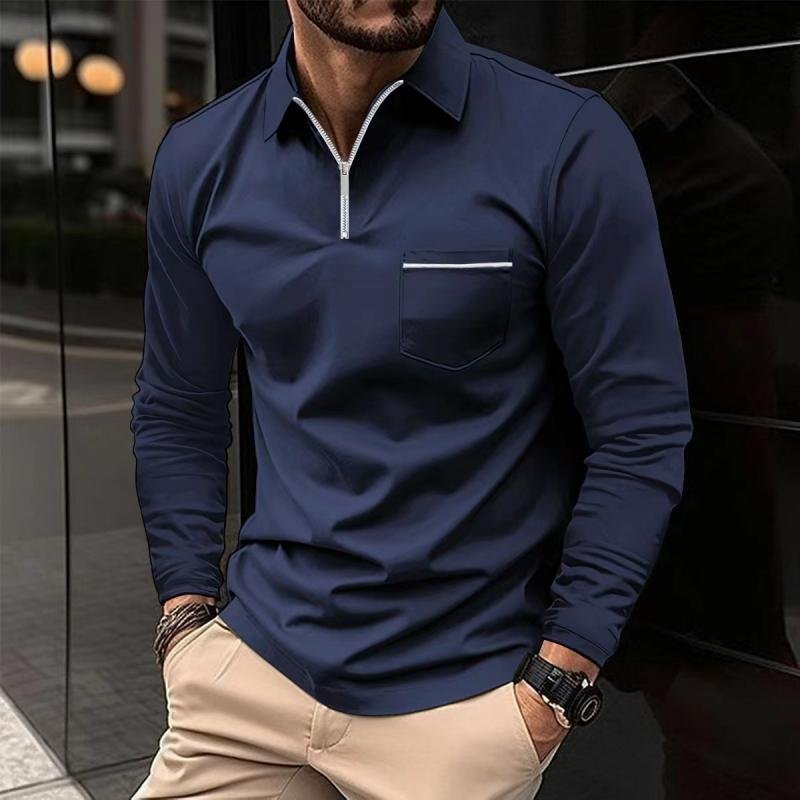 Max | Long Sleeve Polo Shirt with Chest Pocket