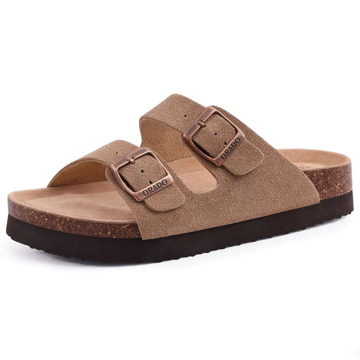 Lotte | Stylish and Comfortable Suede Mules with Cork Sole