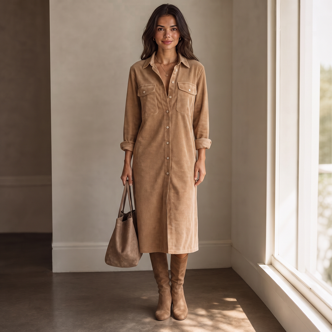 Lova | Satin-Look Midi Shirt Dress für stilvolles Outfit