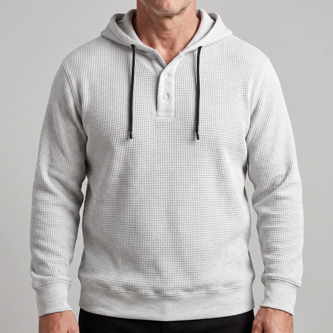 Waffle | Knit Pullover für Herren mit Kapuze