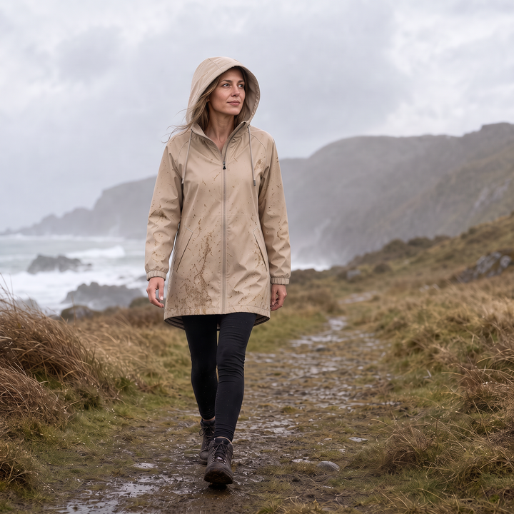 Rainfell | Wasserabweisende Kapuzen-Regenjacke