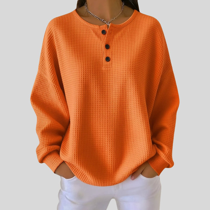 Lina | Lässiger Damen Oversized Strickpullover Mit Waffelstruktur