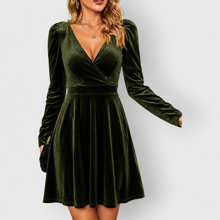Mia | Samtkleid – Elegantes Festliches Skater-Design für Damen
