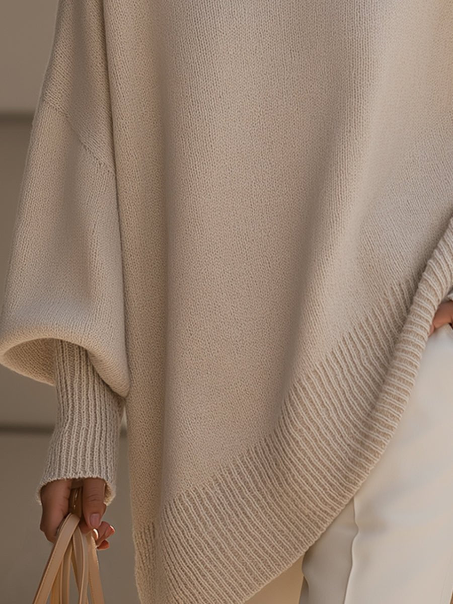 Hannah | Eleganter Oversized Damen Strickpullover Mit Fledermausärmeln