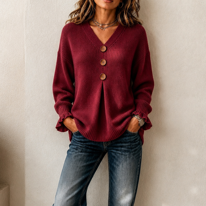Vessa | Strickpullover mit V-Ausschnitt für Frauen