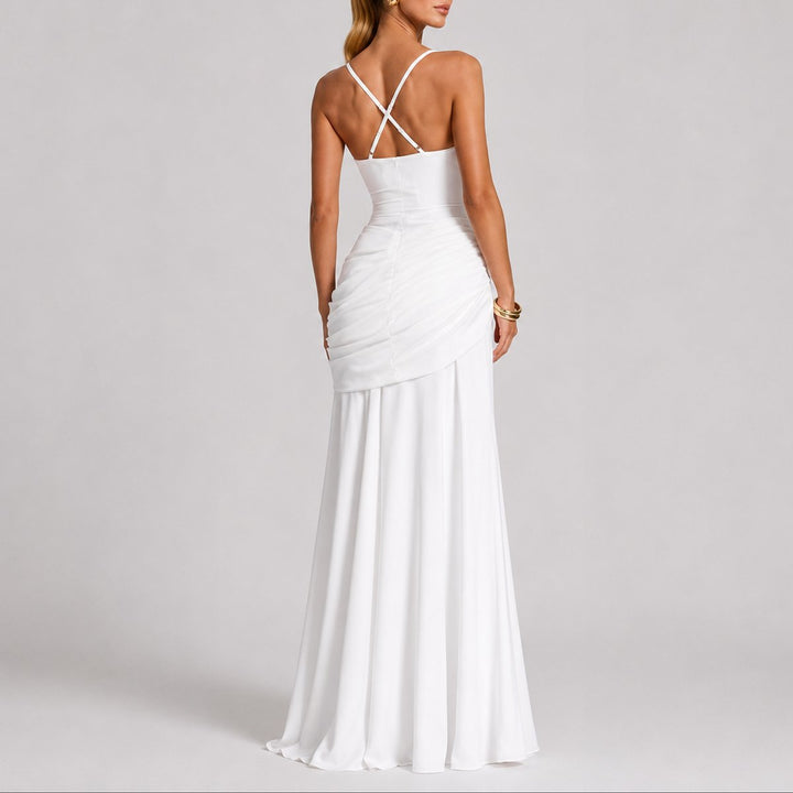 Laura | Herbst-Hochzeitskleid Mit Raffinierter Taille Und Eckigem Ausschnitt