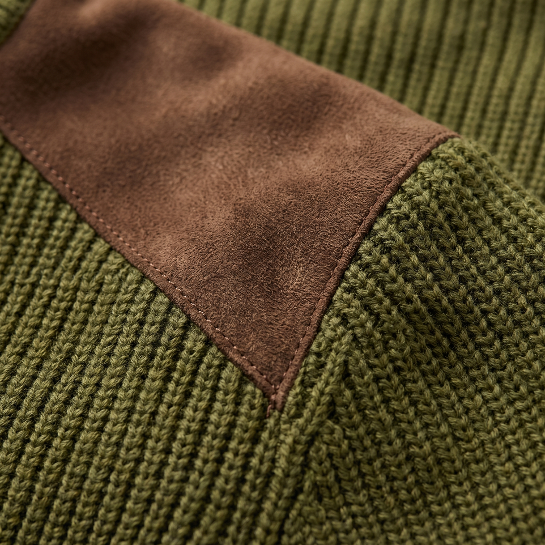 Davenport | Strickblazer mit Wildleder Akzenten
