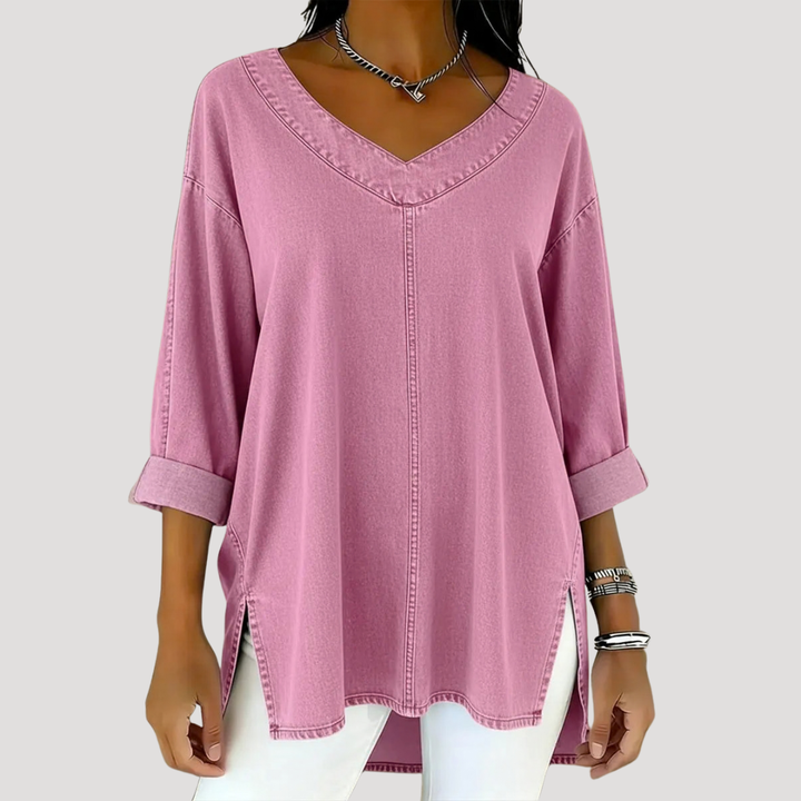 Amelie | Relaxed Tunic Top with Elegant V-Neck