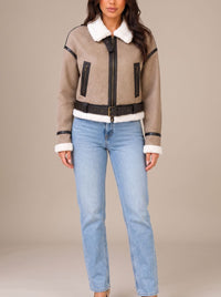 Emma | Women's short teddy jacket in an aviator style