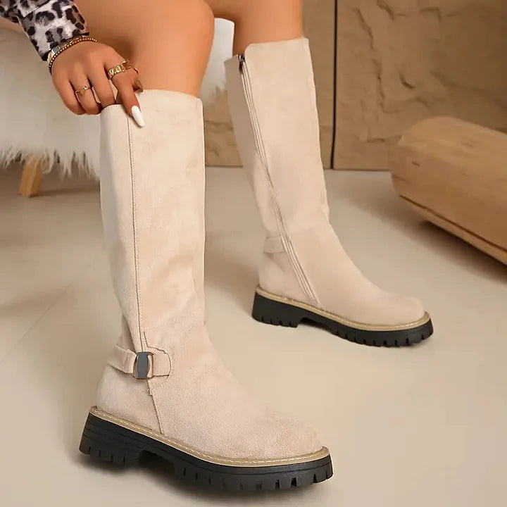 Valerie | Elegante kniehohe Stiefel mit stilvollen Schnallendetails
