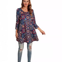 Vivienne | Mandala-Tunika Top Mit Eleganter A-Linien-Silhouette
