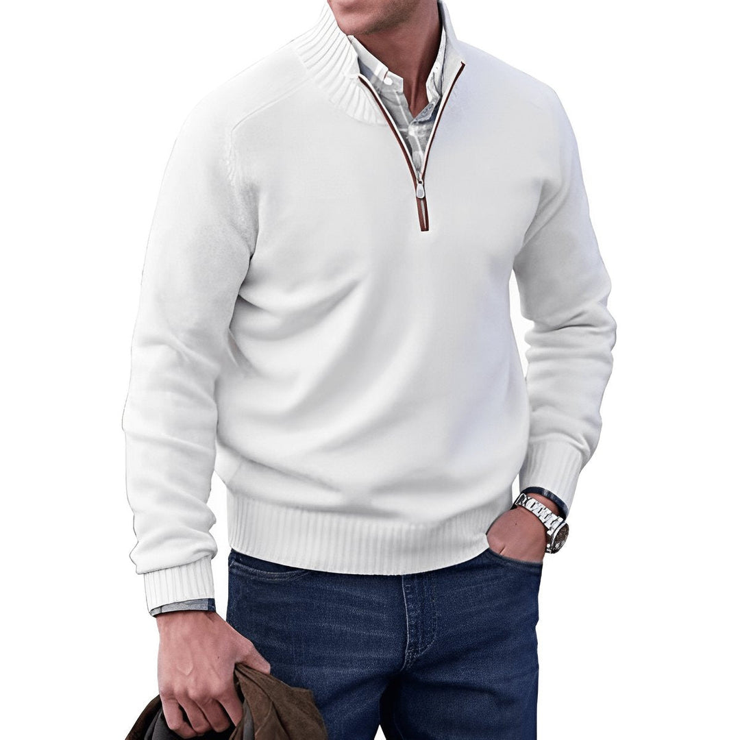 Owen | Eleganter Herren Strickpullover Mit Quarter-Zip