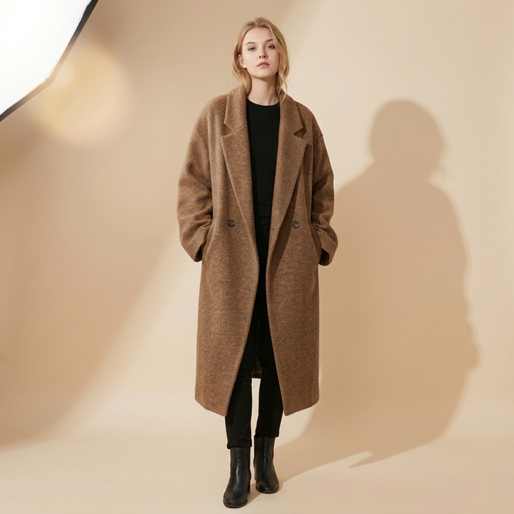 Mila | Stilvoller und warmer Oversize-Wollmantel