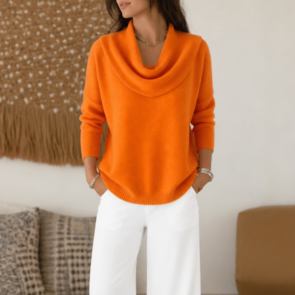Draveline | Cowl Neck Drape Knit Sweater für Frauen