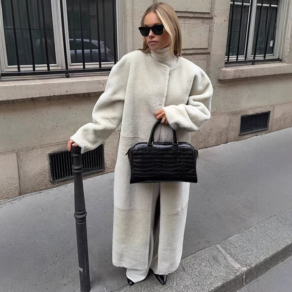 Drune | Teddy-Mantel – Oversize Longline für Damen