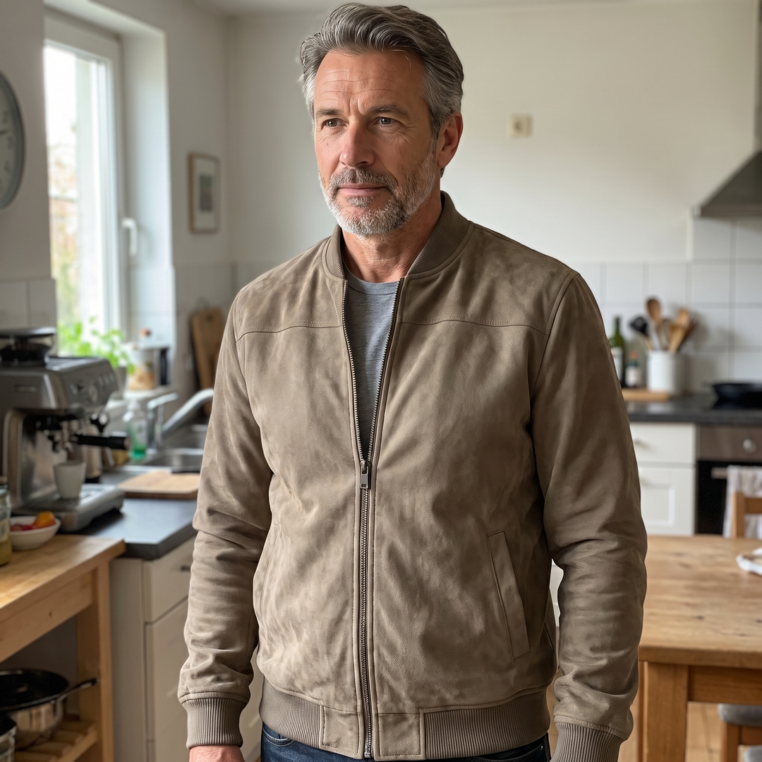Classic | Suede Zip Bomber – Modern Look für Männer