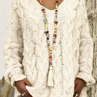 Antonia | Timeless Cable-Knit Sweater with V-Neck and Relaxed Fit