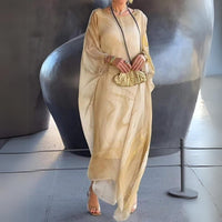 Lena | Elegantes Langarm-Maxikleid mit fließender Silhouette