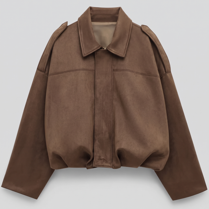 Suede | Cropped Suede Collar Bomber – Moderner Stil für Frauen