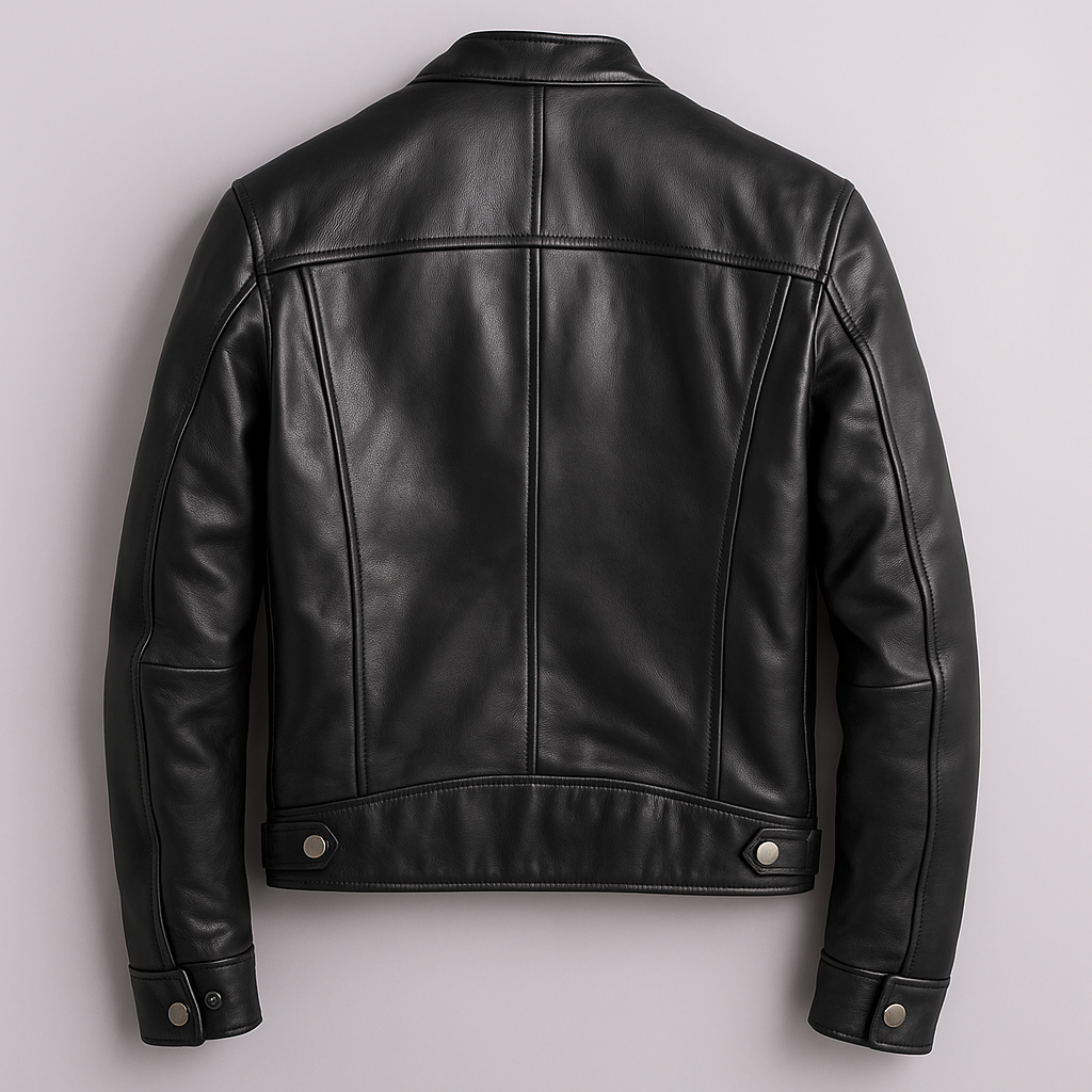 Adrian | Herren Lederjacke Schwarz Vintage Stil Strukturierte Passform 4