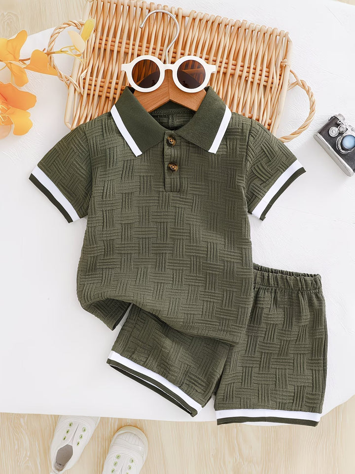 Alden | Atmungsaktives, Bequemes & Stilvolles Kinder Poloshirt und Shorts-Set 0