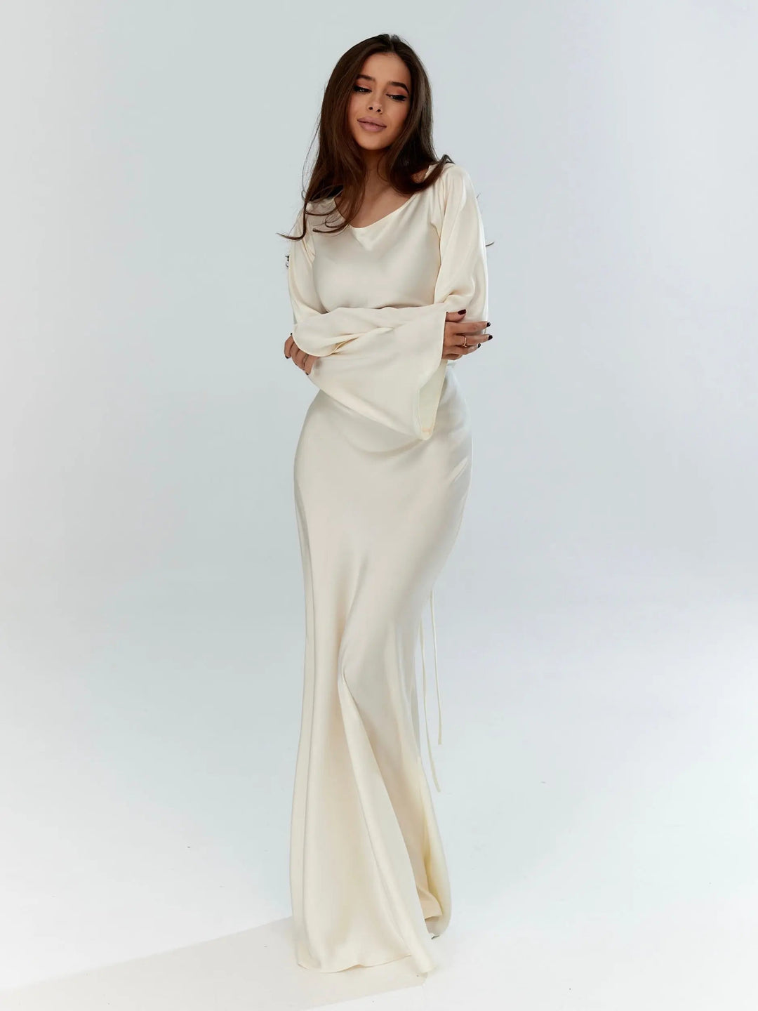 Amara | Elegantes Maxikleid Langarm – Figurbetont &amp; Festlich für Damen 0