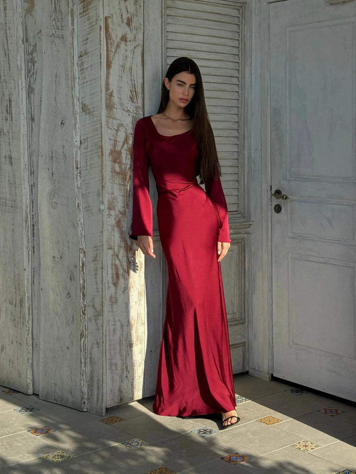 Amara | Elegantes Maxikleid Langarm – Figurbetont &amp; Festlich für Damen 2