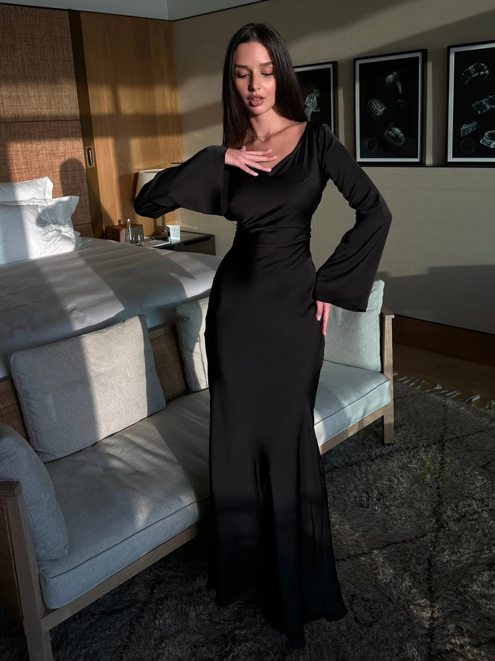 Amara | Elegantes Maxikleid Langarm – Figurbetont &amp; Festlich für Damen 5