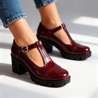 Tanja | Mary Jane Blockabsatz Schuhe mit elegantem T-Riemen