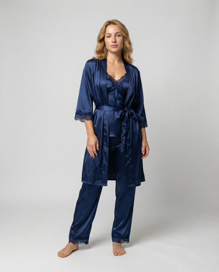 Amelia | Elegantes, Weiches &amp; Bequemes Damen-Seiden-Pyjama-Set 0
