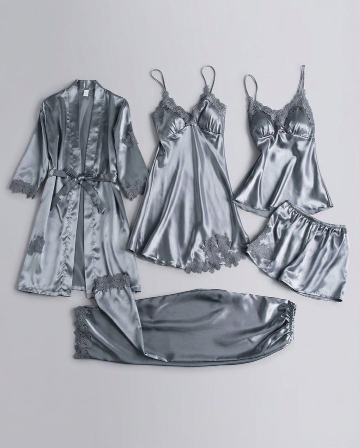Amelia | Elegantes, Weiches &amp; Bequemes Damen-Seiden-Pyjama-Set 7