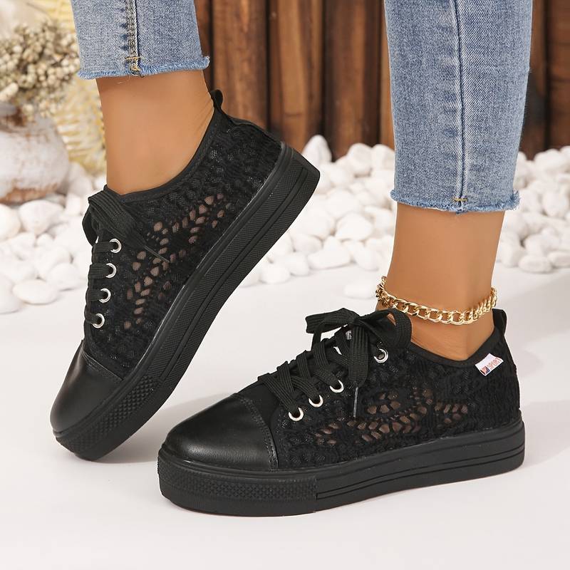 Amelie | Atmungsaktive, Elegante & Bequeme Damen Sneaker aus Spitze 0