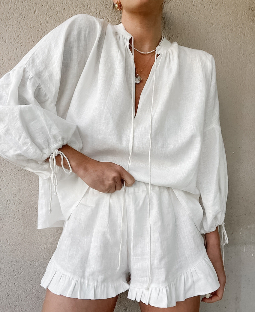 Amina | Eleganter, Luftiger & Bequemer Zweiteiler Damen Sommer Set 5