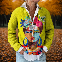 Anna | Künstlerisch Bedruckte Strickjacke