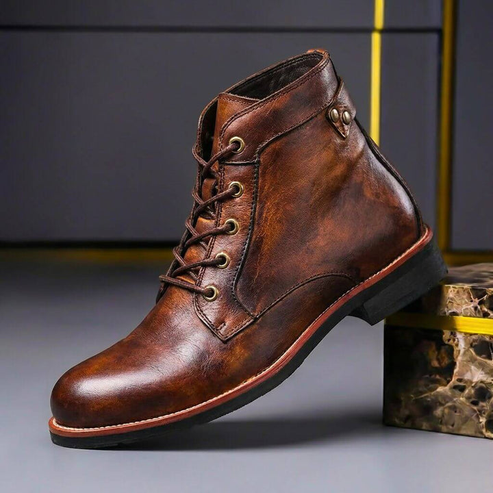 Anthony | Luxuriöse und zeitlose Retro poliertem Leder Stiefel 0