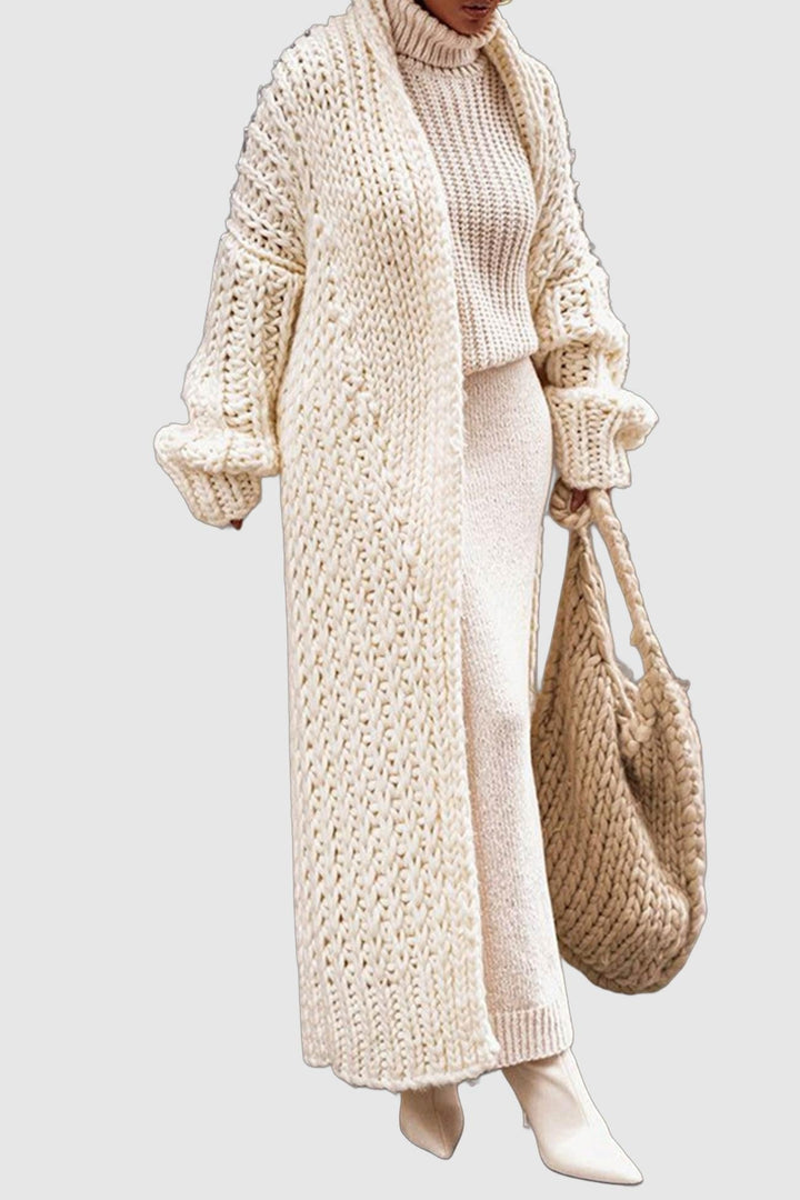 Aria | Oversize-Strickjacke für Damen, offen und lang, grob gestrickt 1