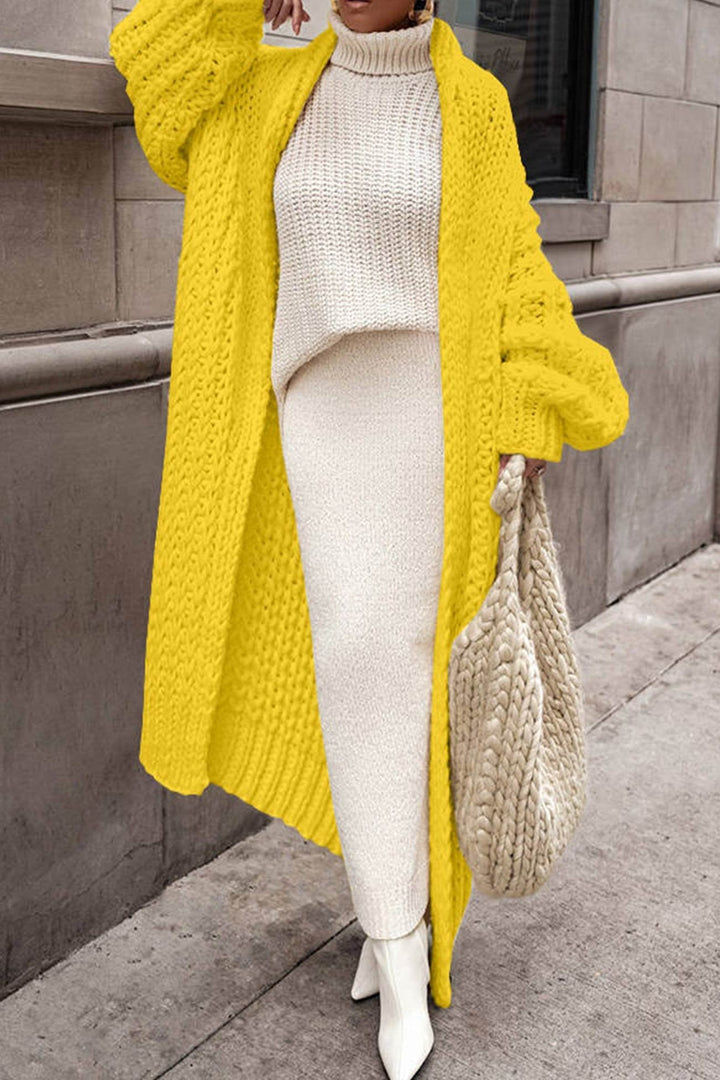 Aria | Oversize-Strickjacke für Damen, offen und lang, grob gestrickt 7