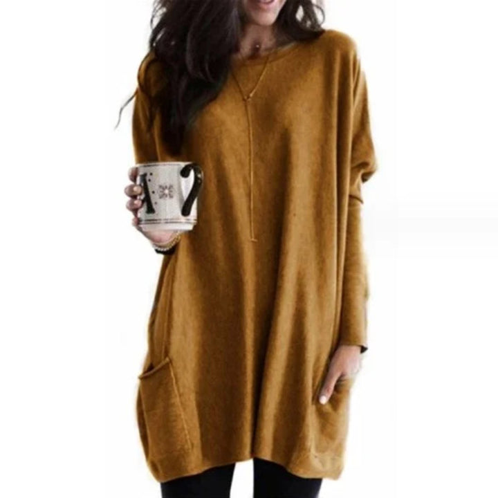 Aria | Oversized Damen-Tunika-Pullover mit langen Ärmeln und Taschen in Übergröße 13