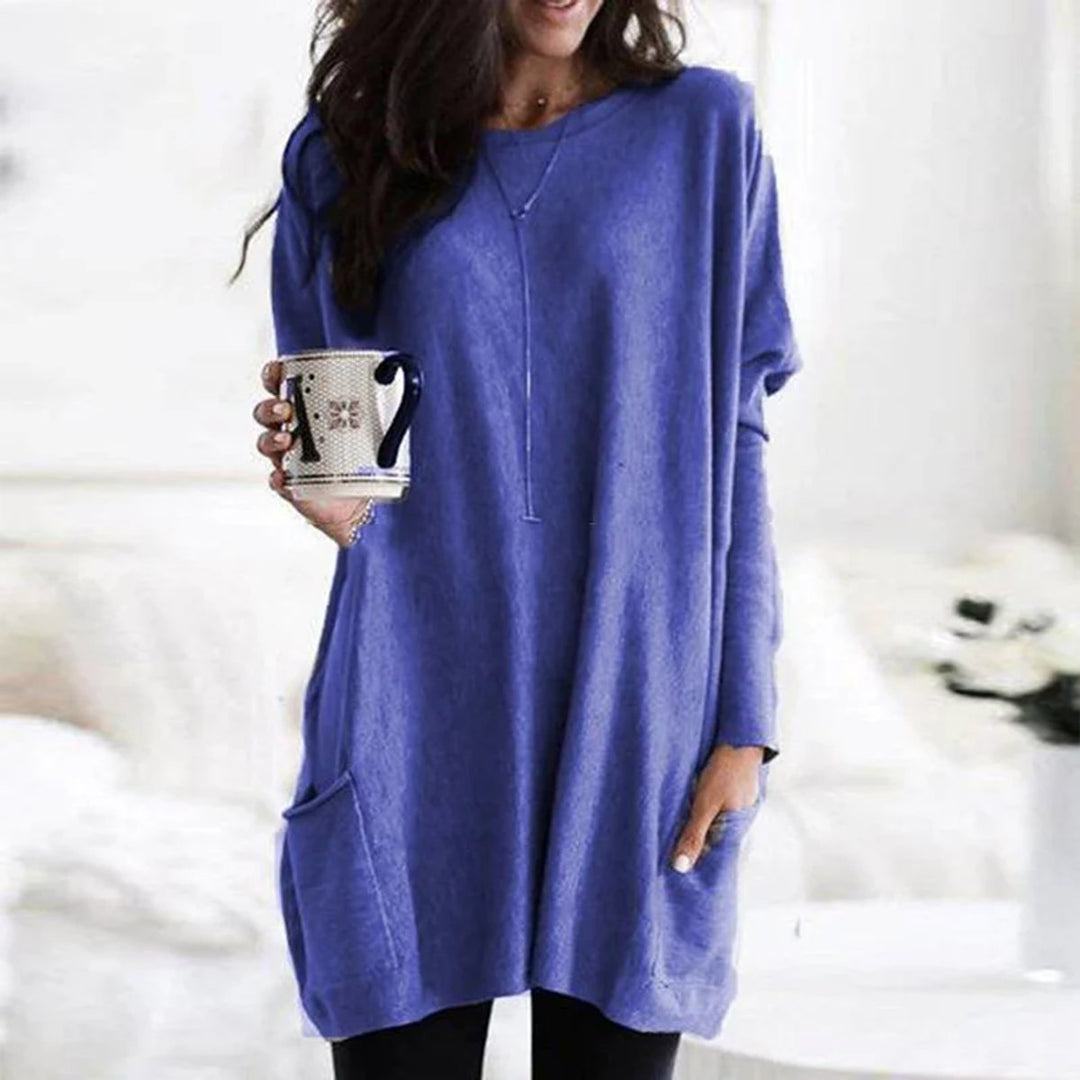 Aria | Oversized Damen-Tunika-Pullover mit langen Ärmeln und Taschen in Übergröße 7