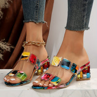 Ursula | Elegante Slide-Sandalen mit transparentem Blockabsatz