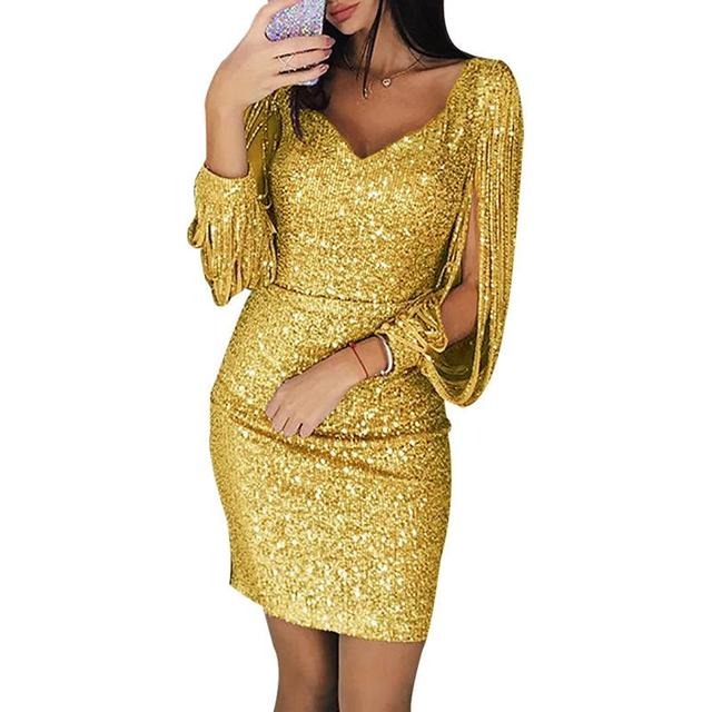 Aurielle | Glitzerndes Paillettenkleid mit V-Ausschnitt für den Abschlussball 5