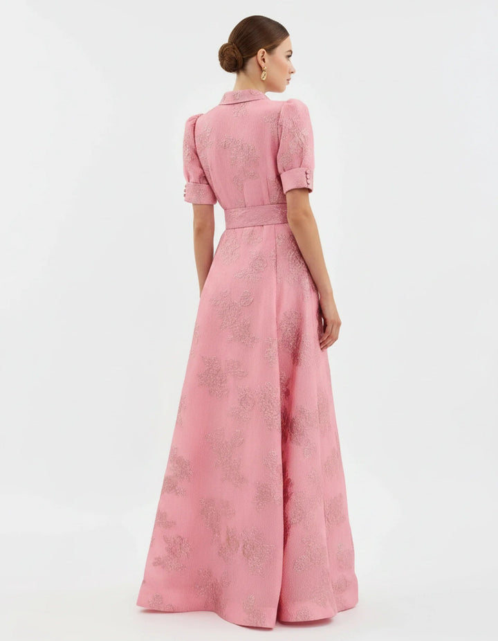Belina | Hochzeitsgastkleid Retro Elegant Rosa Hohe Taille 2